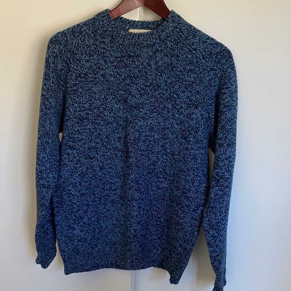 J. Crew Men's Marled Blue Crewneck Sweater